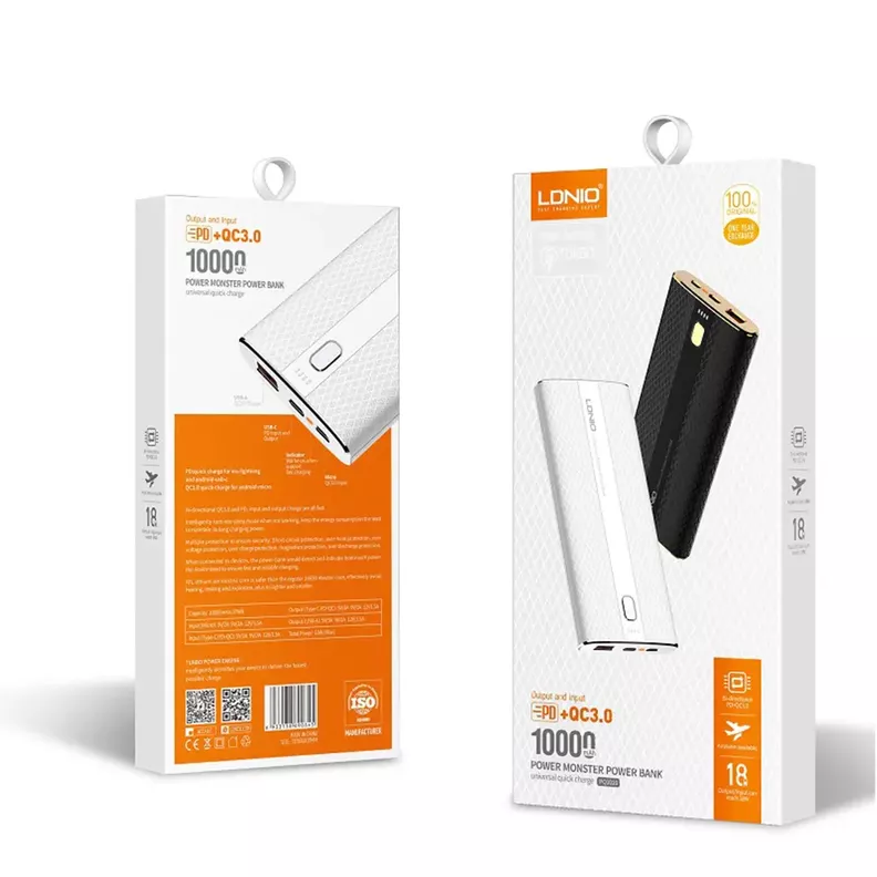 Cargador Portátil LDNIO PQ1010 (10.000mAh + QC3.0 carga rápida)-6