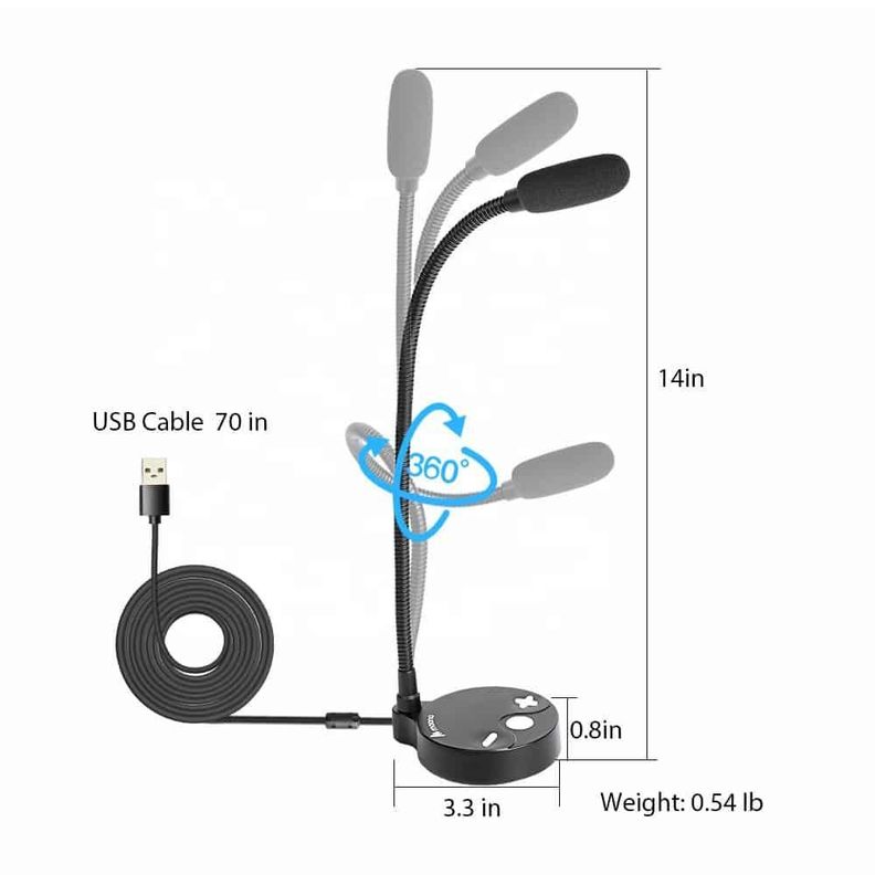 Micrófono de sobremesa MAONO AU-GM10, USB, Flexible-1