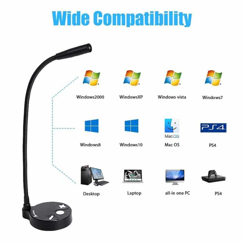 Micrófono de sobremesa MAONO AU-GM10, USB, Flexible-4