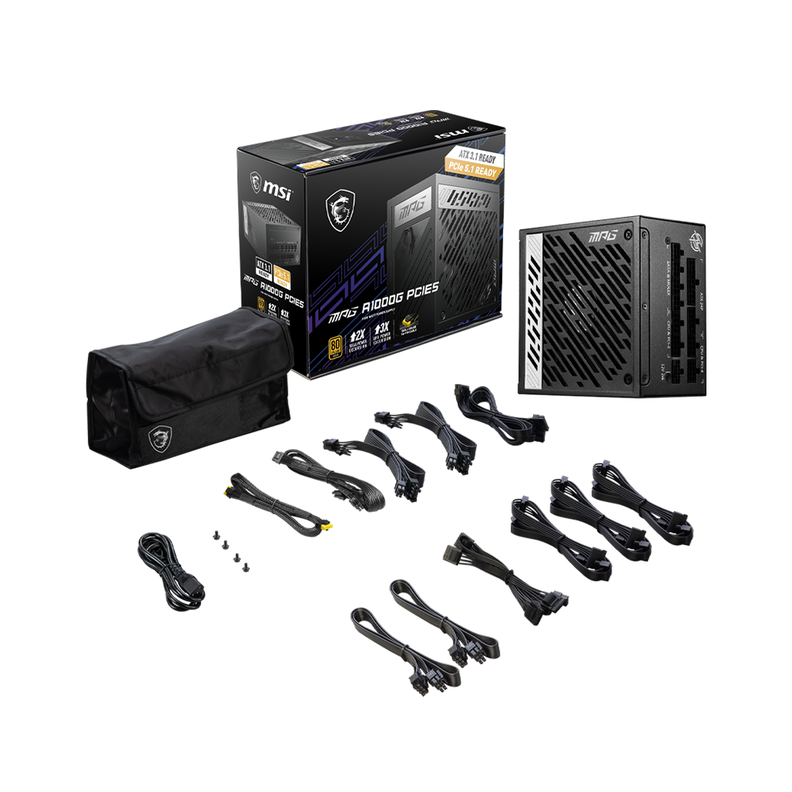 Fuente de Poder MSI MPG A1000G PCIE5 1000W Modular, 80+ Gold-2