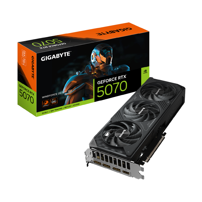 Tarjeta Video Gigabyte RTX 5070 WINDFORCE OC SFF 12G GDDR7 PciE-5-0