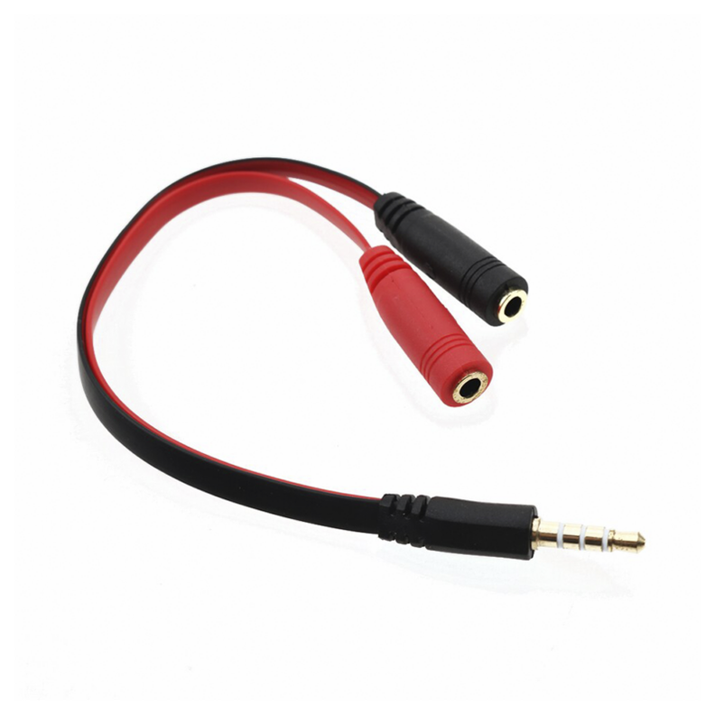 Cable divisor de audio y micrófono – entrada plug 3.5mm-0