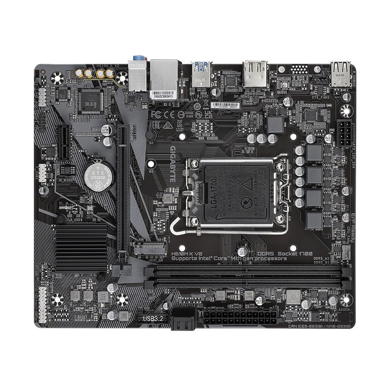 Placa Madre Gigabyte H610M K V2, Intel H610, LGA 1700, DDR5-1