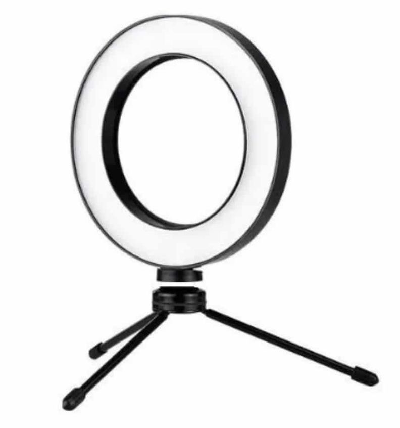 Aro de luz 16cm, 3 tonos regulable, incluye trípode de mesa-0