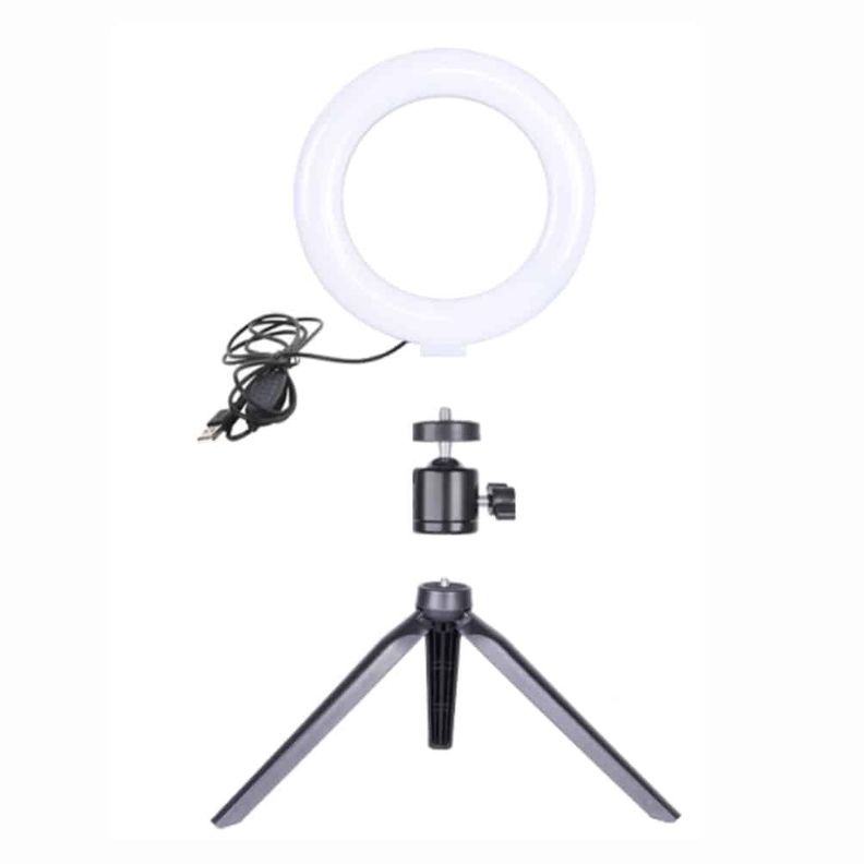 Aro de luz 16cm, 3 tonos regulable, incluye trípode de mesa-3
