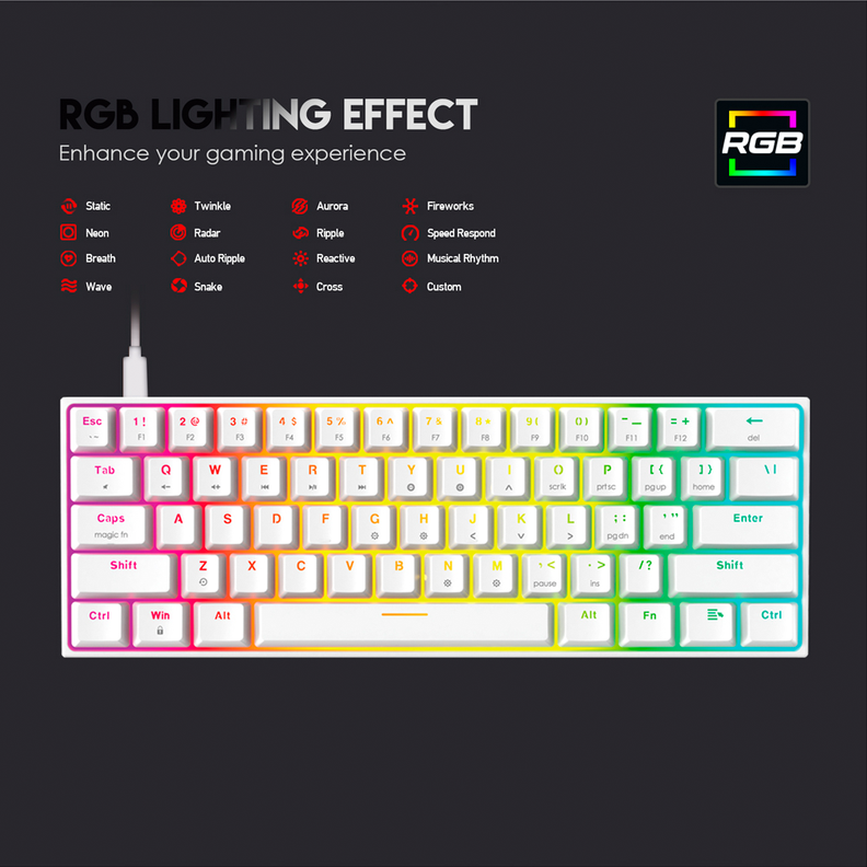 Teclado Mecánico al 60% Fantech MAXFIT61 MK857 Space Edition-3