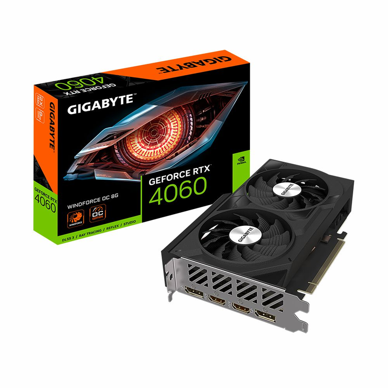 Tarjeta de Video Gráfica Gigabyte RTX 4060 WINDFORCE OC 8G-0