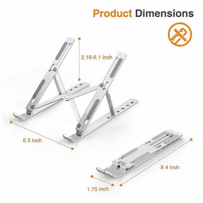 Soporte Base Alzador Acero De Macbook Air Notebook Vanto X10-2
