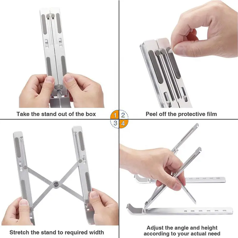 Soporte Base Alzador Acero De Macbook Air Notebook Vanto X10-4