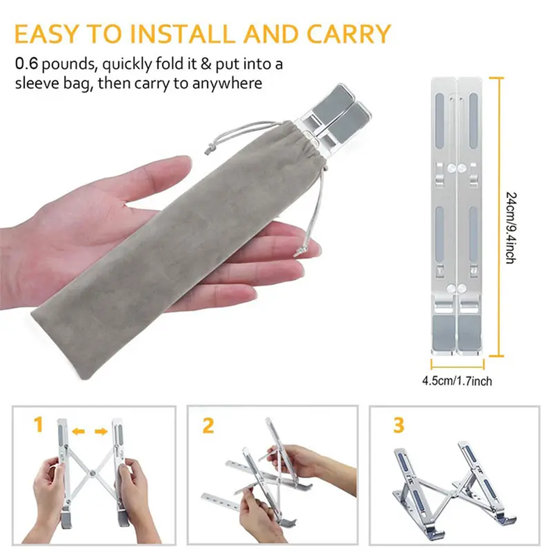Soporte Base Alzador Acero De Macbook Air Notebook Vanto X10-5