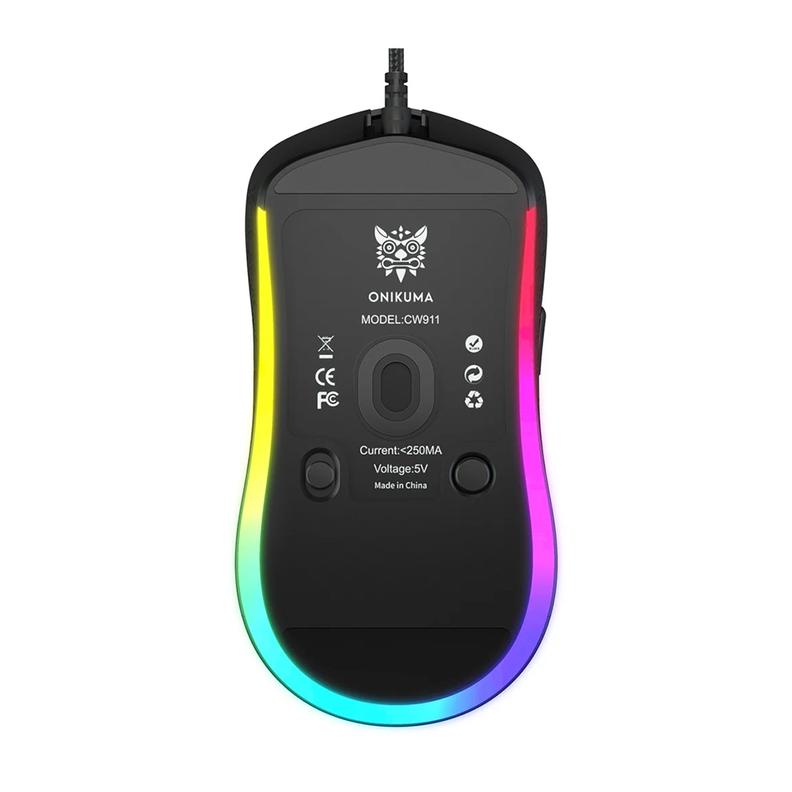 Mouse Gamer Onikuma Cw911 Óptico, Rgb, Ventilación, Negro-0