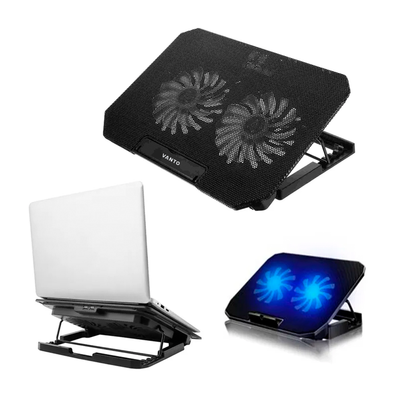 Cooler Ajustable Ventilador Potente Enfriador Notebook 2 USB-0