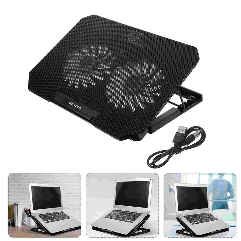 Cooler Ajustable Ventilador Potente Enfriador Notebook 2 USB-5