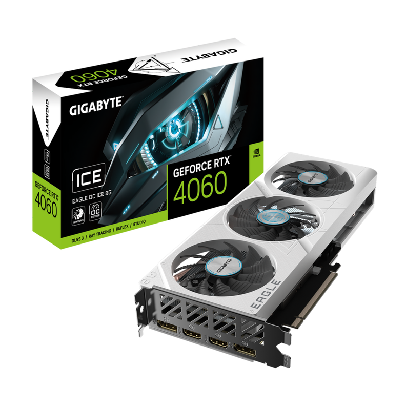 Tarjeta Gráfica Gigabyte RTX 4060 EAGLE OC ICE 8G, 128 bits-0