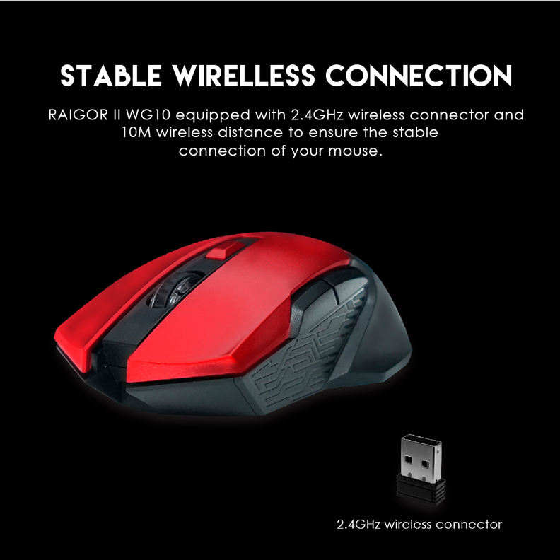 Mouse Gamer Inalámbrico Fantech RAIGOR II WG10 Red Edition-2