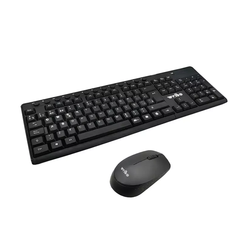 Kit 2 en 1 Weibo WB-8012, Teclado + Mouse inalámbrico, USB-1