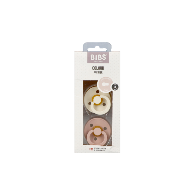 Chupete bibs colour redondo x2 talla 3 ( 18 + meses) - Blush & Ivory-0