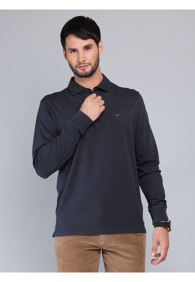 Polera Lisa Stone Wash Regular Fit Azul Marino Arrow PO33071NB S