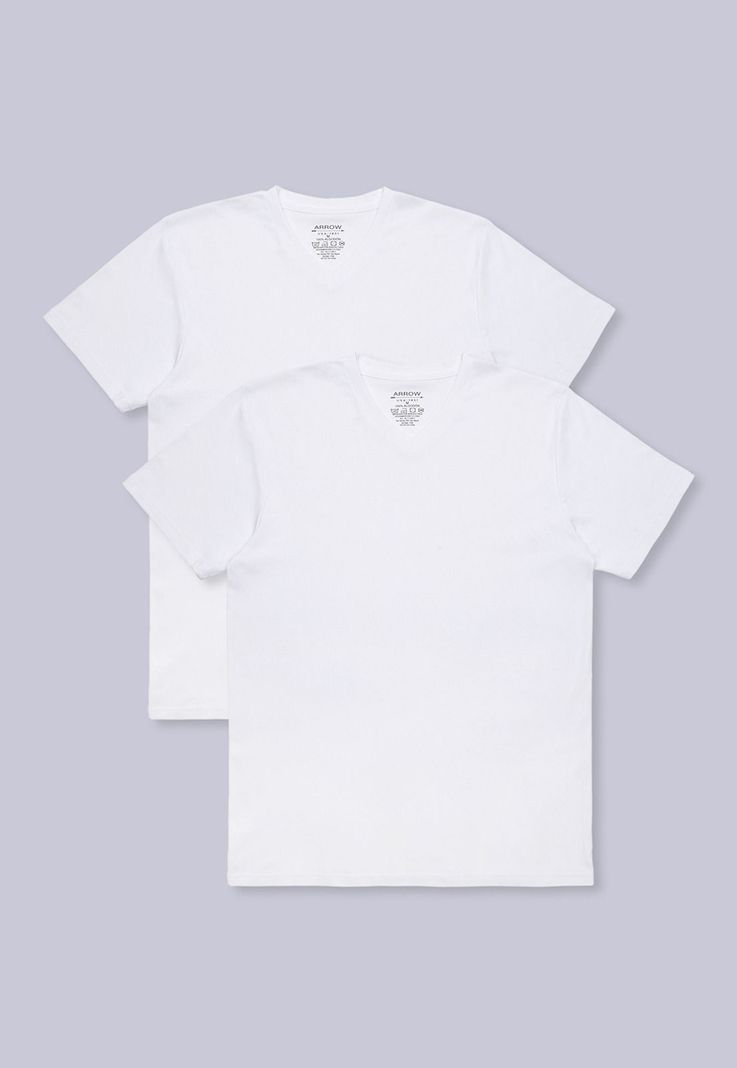 Camiseta Bipack Cuello V Arrow CT2201BL Blanco S