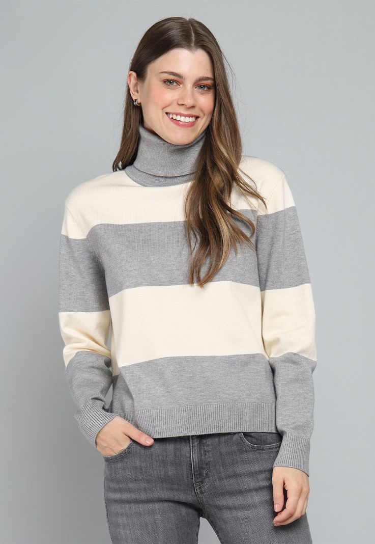 Sweater Rayado Cuello Subido Mujer Esprit M000020-0