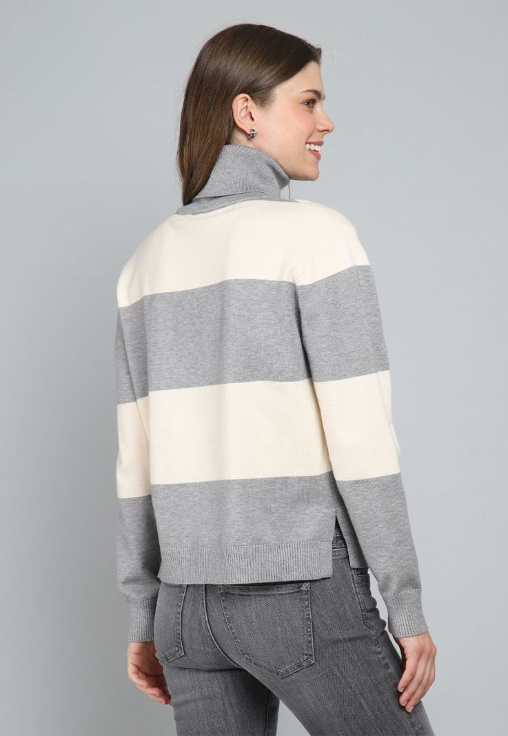 Sweater Rayado Cuello Subido Mujer Esprit M000020-1