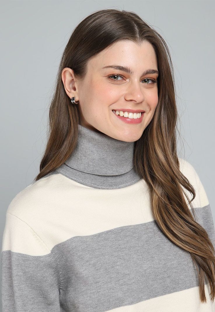 Sweater Rayado Cuello Subido Mujer Esprit M000020-2