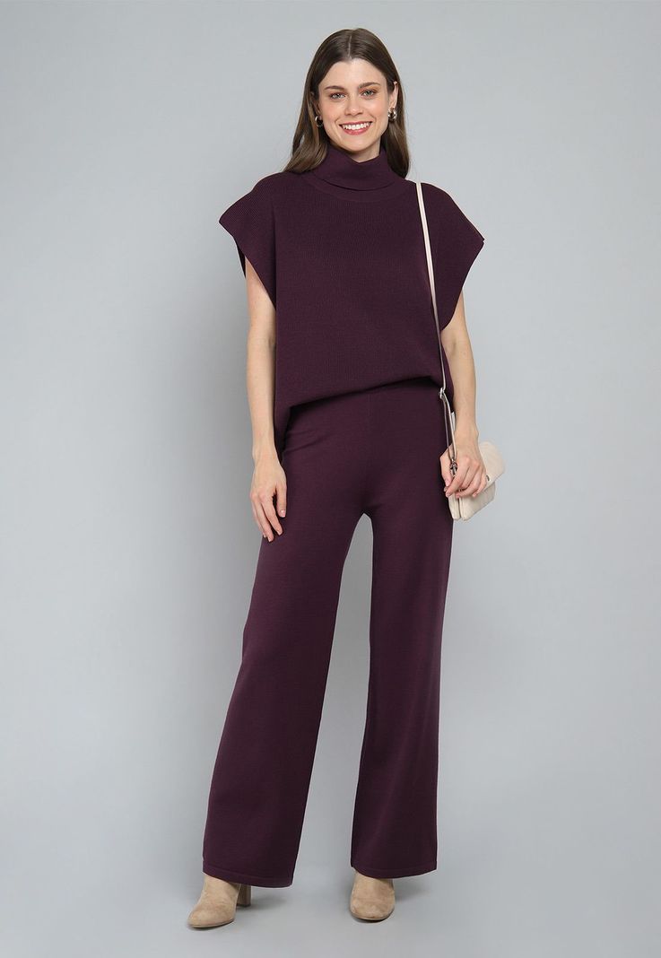 Pantalón Tejido Pierna Ancha Mujer Esprit P025147-3