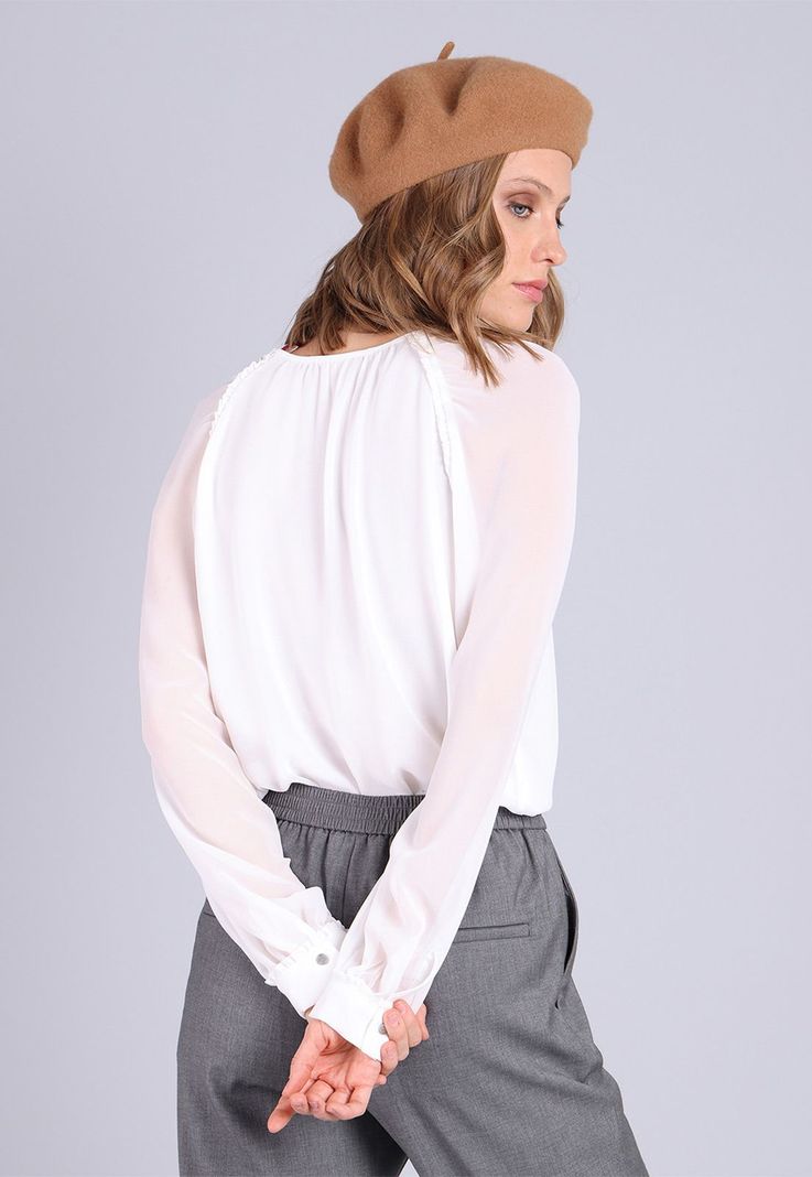 Blusa manga larga con escote abierto Mujer Esprit-1