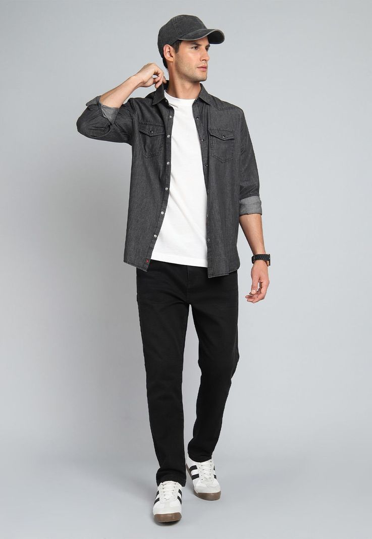 Jeans Straight Spandex Soviet BISHB02NE-5