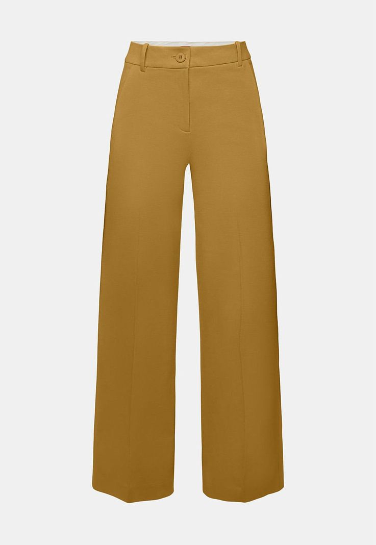 Pantalón corte recto y cintura con trabillas Mujer Esprit-4