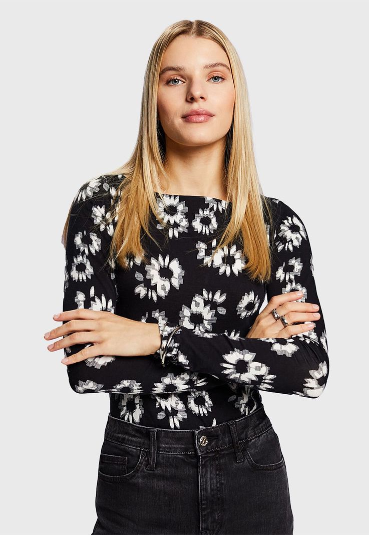 Polera Estampada Manga Larga  Mujer Esprit 014EE1K329-0
