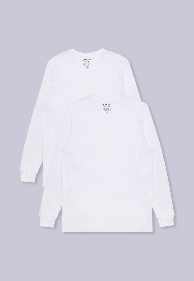 Camiseta bipack Cuello V Arrow CT2301BL Blanco S