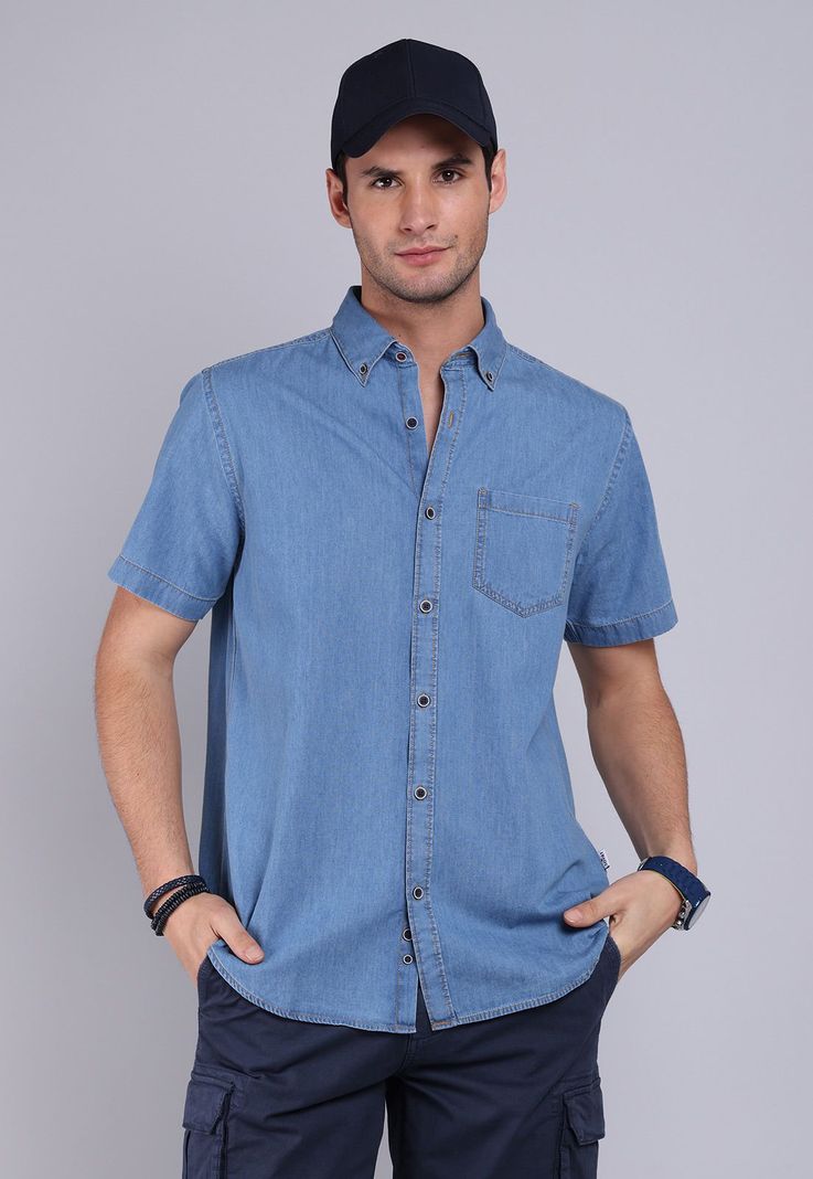Camisa Denim Manga Corta Soviet BVSHF22DE-0