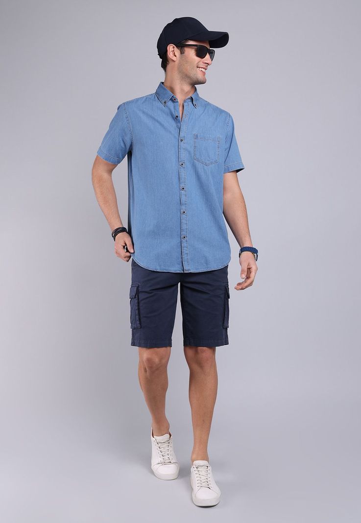 Camisa Denim Manga Corta Soviet BVSHF22DE-3