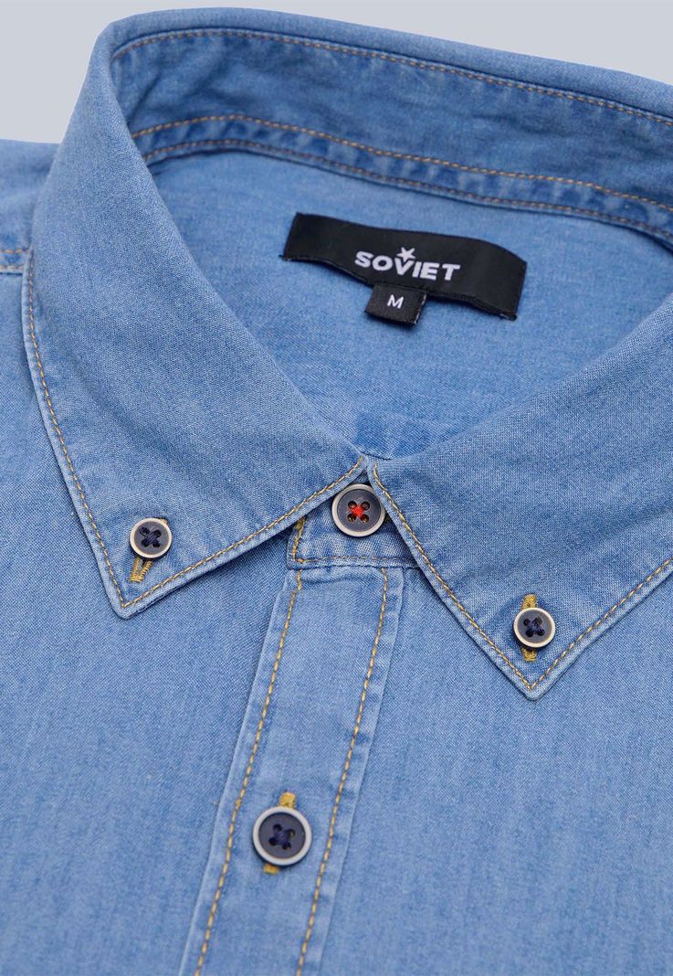Camisa Denim Manga Corta Soviet BVSHF22DE-5