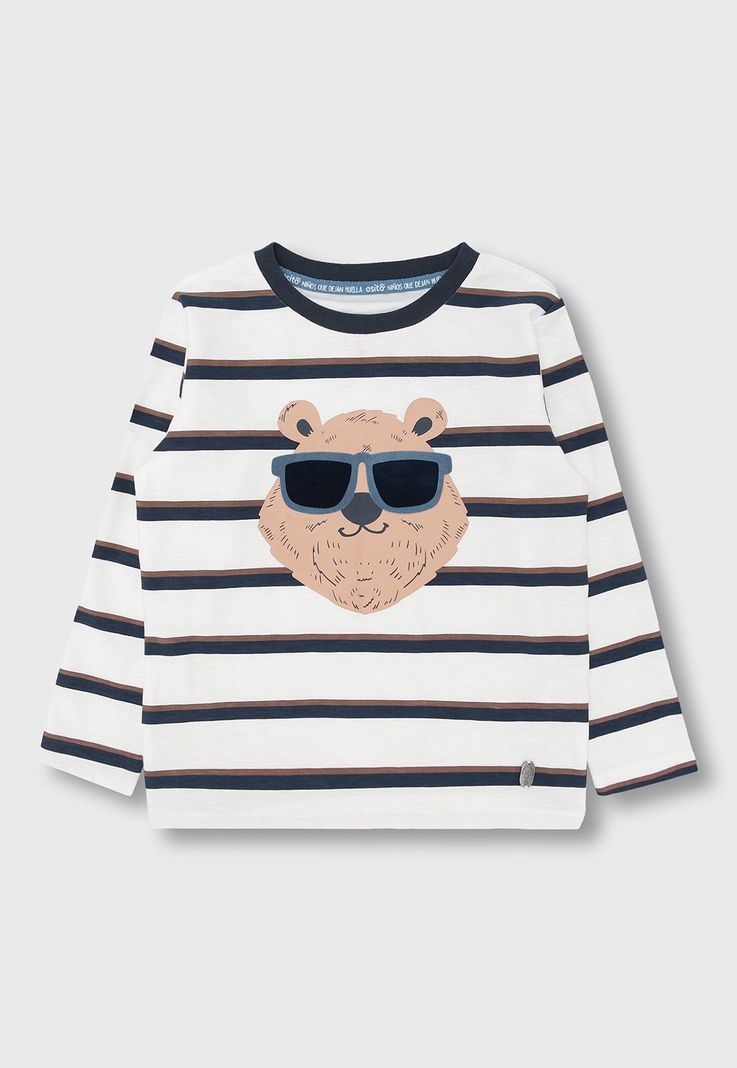Polera Manga Larga Niño Osito OPOO611NB