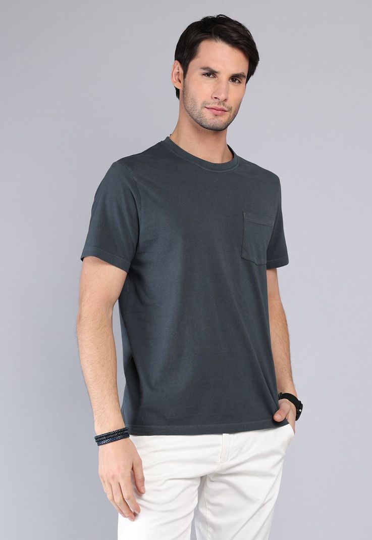 Polera Cuello Redondo Stone Wash Arrow PO32016GO Gris Oscuro S