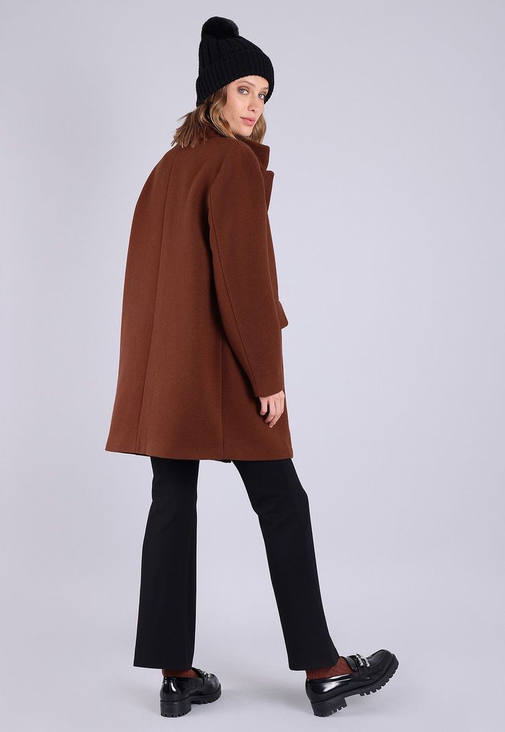 Abrigo manga larga cuello alto de punto Mujer Esprit 083EE1G406-3