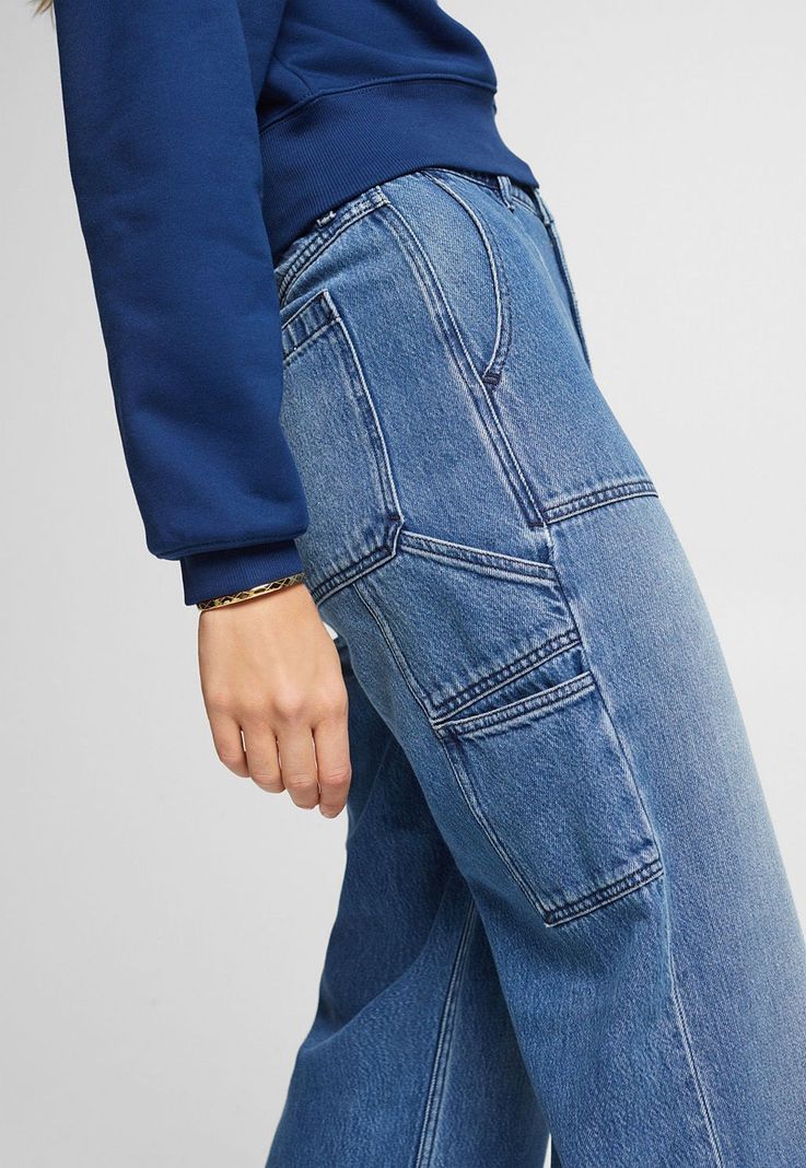 Jeans tiro alto Estilo Carpintero Mujer Esprit-2