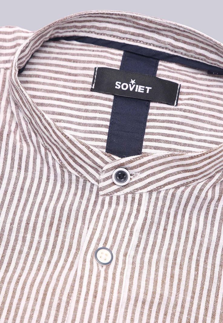 Camisa Cuello Mao Lino Soviet BVSHF27TA-5