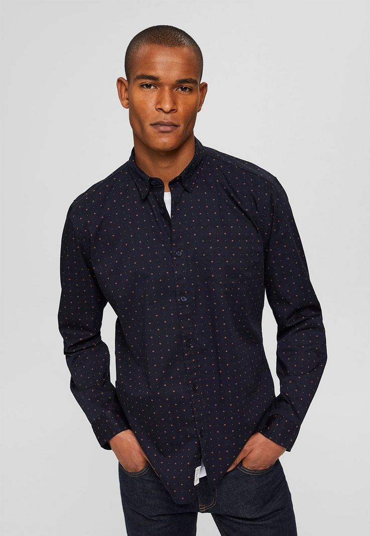 Camisa slim con estampado Esprit