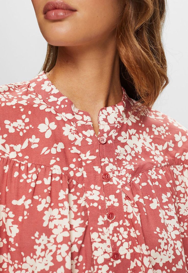 Blusa cuello alto y mangas anchas estampada Mujer Esprit-2