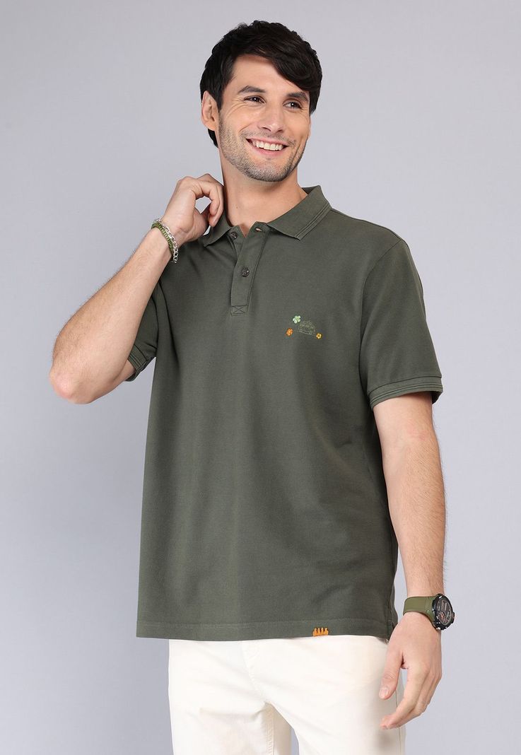 Polera Pique Manga Corta Arrow PO32020OL Verde Olivo S
