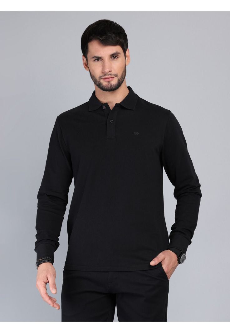 Polera Lisa Manga Larga Regular Fit Negro Arrow PO33024NE S