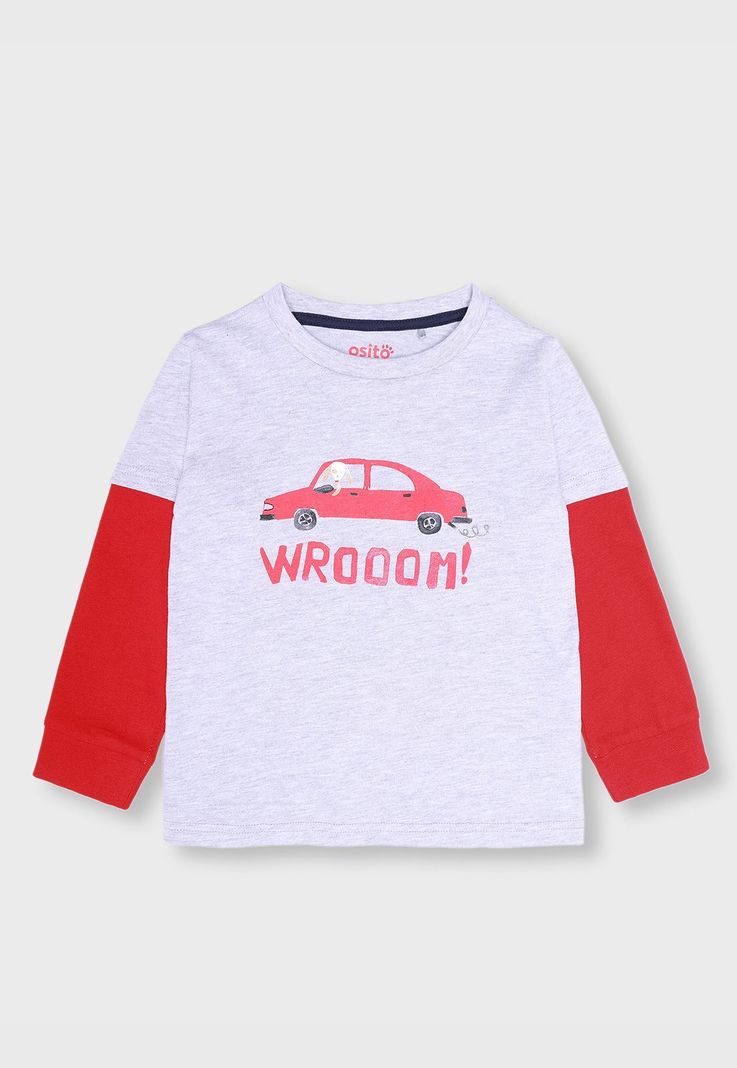 Polera Estampada Niño Osito-0