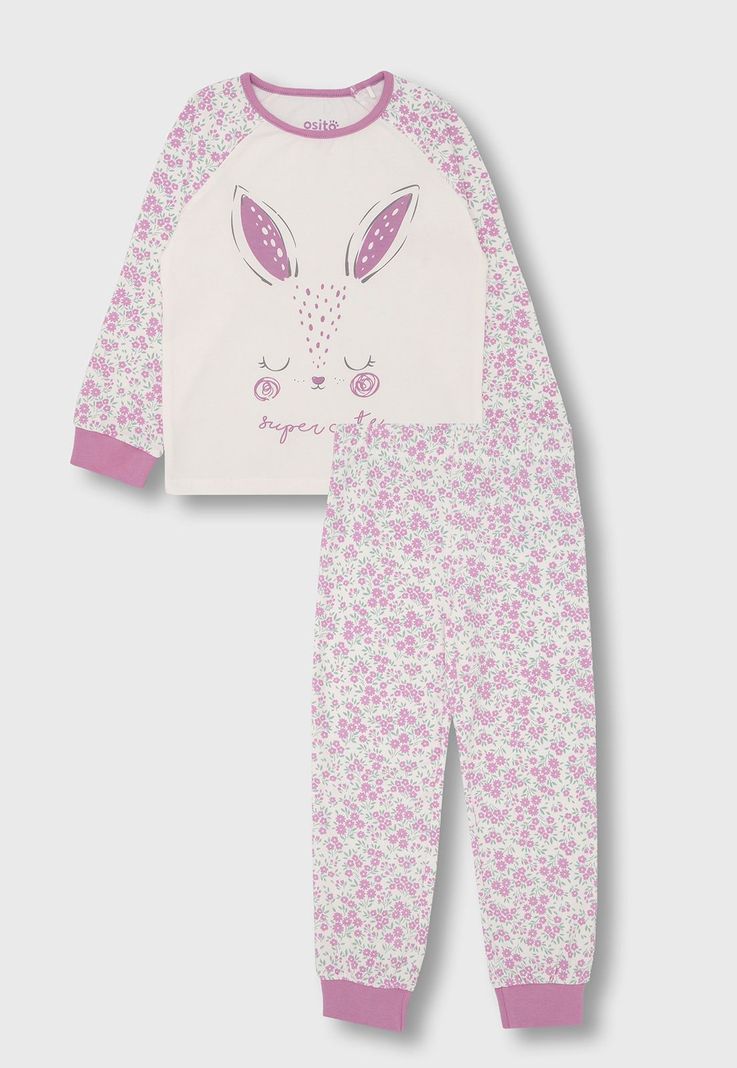 Pijama Manga Larga Niña Osito OPJA689EC-0