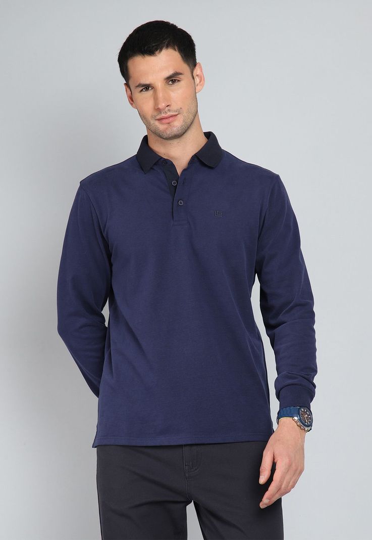 Polera Cuello Polo Manga Larga Guy Laroche GLBIK49AZ-0