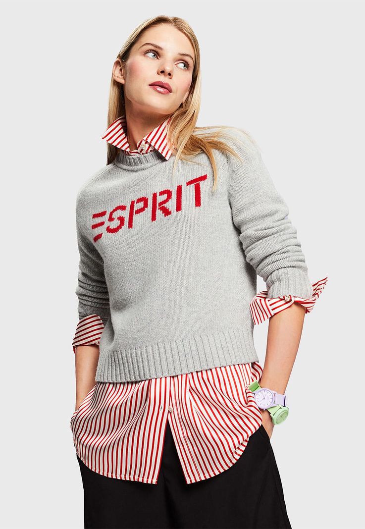 Sweater Con Logo Mujer Esprit 083EE1I330-0