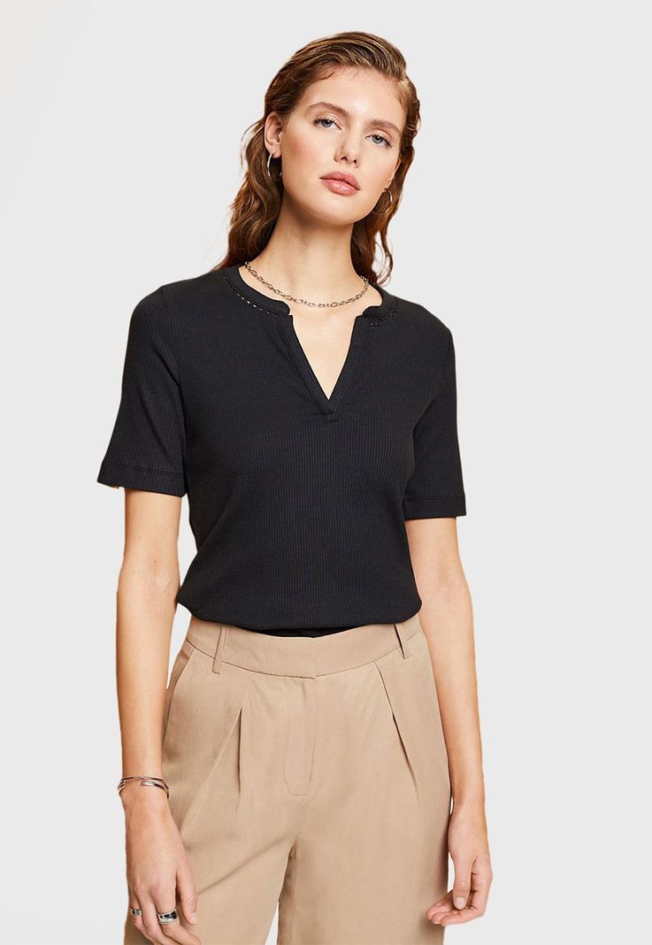 Polera Cuello Tunecino Mujer Esprit 033EE1K304-0