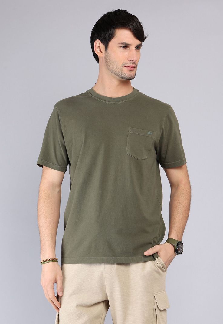 Polera Cuello Redondo Stone Wash Arrow PO32016OL Verde Olivo S